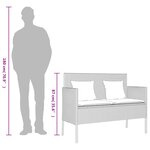 vidaXL Banc de jardin avec coussins gris résine tressée