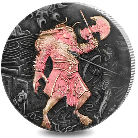 Pièce de monnaie en Argent 4 Pounds g 62.2 (2 oz) Millésime 2018 Mythical Creatures Iridescent MINOTAUR