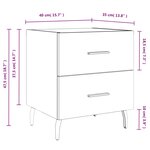 vidaXL Tables de chevet 2Pièces gris béton 40x35x47 5cm bois d’ingénierie