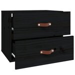 vidaXL Table de chevet murale Noir 50x36x40 cm