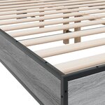 vidaXL Cadre de lit sonoma gris 120x200 cm bois d'ingénierie et métal