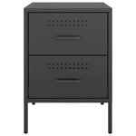 vidaXL Table de chevet noir 36x39x50 5 cm acier