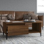 vidaXL Table basse Chêne marron 90x50x36 5 cm Bois d'ingénierie