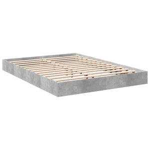 vidaXL Cadre de lit gris béton 120x190 cm bois d'ingénierie