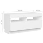 vidaXL Meuble TV avec lumières LED Blanc 260x35x40 cm
