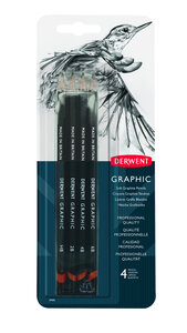 DERWENT - GRAPHIC - blister 4 crayons graphite soft