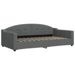 vidaXL Lit de jour avec gigogne et tiroirs gris foncé 100x200 cm tissu