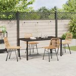 vidaXL Set de salle à manger de jardin 5 pièces Brun rotin poly