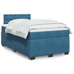 vidaXL Sommier à lattes de lit et matelas bleu 120x200 cm velours