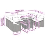 vidaXL Ensemble de Salle à Manger de Jardin de 10 Pièces avec Coussins en Poly Rattan Beige Acacia
