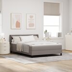 Lit à ressorts vidaXL avec matelas taupe 140x190 cm tissu