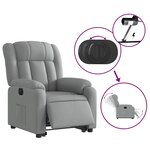 vidaXL Fauteuil inclinable électrique gris clair tissu