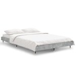 vidaXL Cadre de lit gris béton 120x190 cm bois d'ingénierie