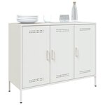 vidaXL Buffet blanc 100 5x39x79 cm acier laminé à froid
