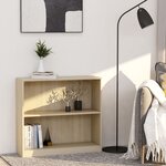Vidaxl bibliothèque chêne sonoma 80 x 24 x 75 cm aggloméré