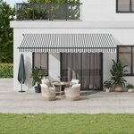vidaXL Auvent manuel rétractable anthracite et blanc 500x350 cm