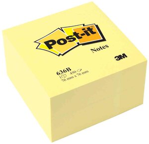 Bloc cube jaune 76 x 76 mm 450 feuilles POST-IT
