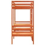 vidaXL Lit mezzanine avec bureau et chaises brun cire 90x200 cm pin