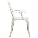 vidaXL Ensemble de bistro 3 Pièces Aluminium coulé Blanc