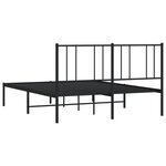 vidaXL Cadre de lit métal avec tête de lit noir 140x200 cm