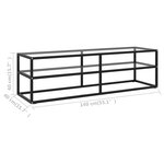 vidaXL Meuble TV noir avec verre trempé 140x40x40 cm