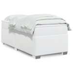 vidaXL Sommier à lattes de lit avec matelas Blanc 100x200cm Similicuir