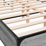 vidaXL Cadre de lit sonoma gris 135x190 cm bois d'ingénierie et métal