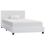 vidaXL Cadre de lit Blanc Similicuir 90 x 200 cm