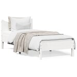 vidaXL Cadre de lit sans matelas blanc 90x200 cm bois de pin massif