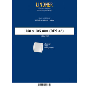 Bandes double soudure 148 x 105 mm pour blocs de timbres. Fond - Transparent