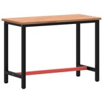 vidaXL Établi 115x55x81 5 cm bois massif de hêtre et métal
