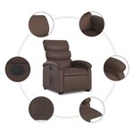 vidaXL Fauteuil inclinable électrique marron similicuir