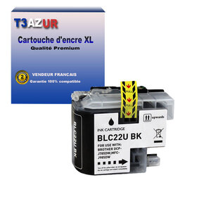 T3AZUR - Cartouche compatible avec Brother DCP-J785DW  MFC-J985DW  LC22U XL Noire