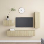 vidaXL Ensemble de meuble TV 4 Pièces Chêne sonoma Bois d'ingénierie