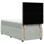 vidaXL Sommier à lattes de lit et matelas Gris clair 90x190 cm Velours