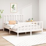 vidaXL Cadre de lit sans matelas blanc 160x200 cm bois de pin massif