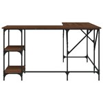 Bureau table poste de travail meuble d'ordinateur informatique étude chêne 139 x 139 x 75 cm bois d'ingénierie brun 02_0023610