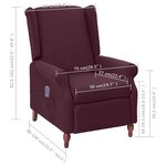 vidaXL Fauteuil de massage inclinable Violet Tissu