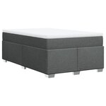 vidaXL Sommier à lattes de lit avec matelas Gris foncé 120x200cm Tissu