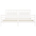 vidaXL Cadre de lit avec tête de lit blanc 200x200 cm bois massif