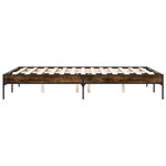 vidaXL Cadre de lit chêne fumé 120x190 cm bois d'ingénierie et métal