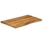 vidaXL Dessus de table 90x60x2 5 cm bord vivant bois massif manguier