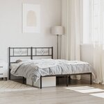 vidaXL Cadre de lit métal avec tête de lit noir 140x200 cm