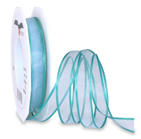 Organza marseille 25-m-rouleau 15 mm  turquoise