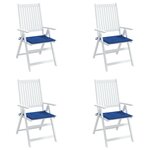 vidaXL Coussins de chaise de jardin lot de 4 bleu royal 50x50x3 cm