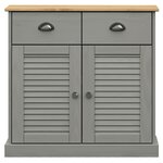 vidaXL Buffet avec tiroirs VIGO 78x40x75 cm gris bois massif de pin