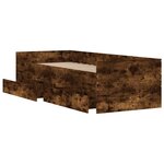 vidaXL Cadre de lit avec tiroirs chêne fumé 90x200 cm