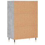 vidaXL Buffet haut gris béton 57x35x90 cm bois d'ingénierie
