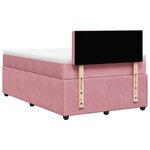 vidaXL Sommier à lattes de lit avec matelas Rose 120x200 cm Velours