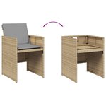 vidaXL Chaises de jardin avec coussins lot de 4 mélange beige